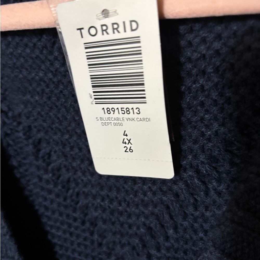 Torrid Deep Blue Cable Knit Cardigan - Picture 5 of 11